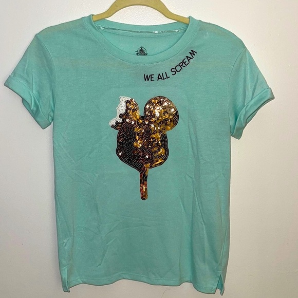 DISNEY | Women’s Mickey Mouse Ice Cream Bar Sequin Top Walt Disney World XS - Picture 1 of 9